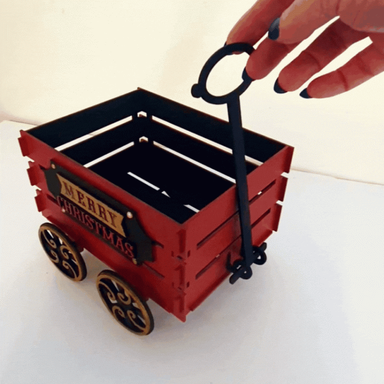 Wooden Christmas Wagon - Gift Holder & Festive Decoration